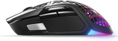 SteelSeries Aerox 5 Wireless RGB Gaming Mouse – Ultra-Lightweight Holey Design, 9 Programmable Buttons, Bluetooth & 2.4GHz, 18K DPI Optical Sensor, Water Resistant