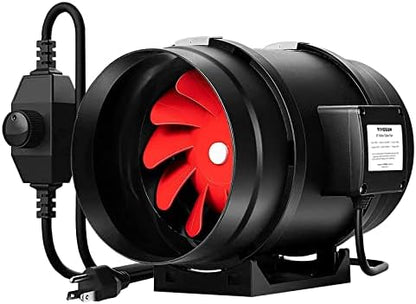 VIVOSUN T6 6 Inch 390 CFM Inline Duct Fan with Variable Speed Controller HVAC Blower for Ventilation