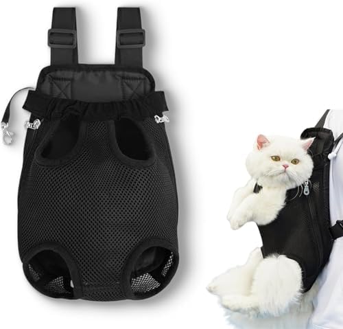 Liahelianx Pet Backpack for Dogs&Cats-Outdoor-Ready Adjustable Chest Straps,Ventilated Mesh Window&Legs-Out Design,Lightweight Travel Backpack for Hiking/Camping (Small to Medium Pets) (Pink)