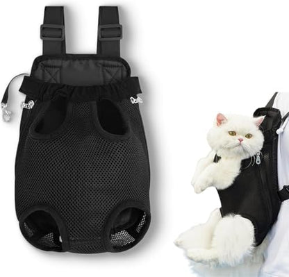 Liahelianx Pet Backpack for Dogs&Cats-Outdoor-Ready Adjustable Chest Straps,Ventilated Mesh Window&Legs-Out Design,Lightweight Travel Backpack for Hiking/Camping (Small to Medium Pets) (Pink)