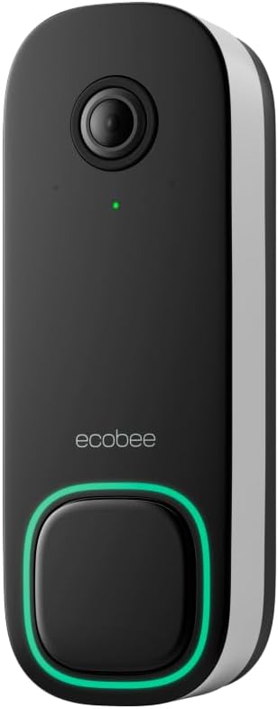 ecobee Smart Video Doorbell Camera (Wired) - with Industry Leading HD Camera, ecobee Smart Security, Night Vision, Person and Package Sensors, 2-Way Talk, and Video & Snapshot Recording