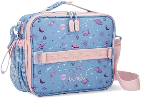 Bentgo® Kids Lunch Bag - Durable, Double Insulated, Water-Resistant Fabric, Interior & Exterior Zippered Pockets, Water Bottle Holder - Ideal for Children 3+ (Shark)