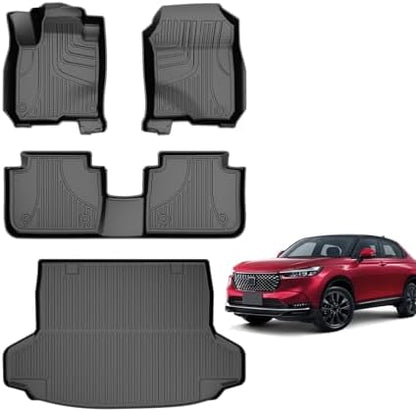AOMSAZTO Floor Mats & Trunk Mat for 2024 2025 Chevy Equinox EV (Non Fuel),TPE All Weather Protection 2 Rows Car Floor Liners with Cargo Liner for Chevrolet Equinox EV (Non Fuel)