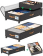 Under Bed Storage Bins | Foldable Clothes Organizer | Shoe Storage Container | Bedroom Furniture Storage | Rolling Under Bed Storage - PuriLite