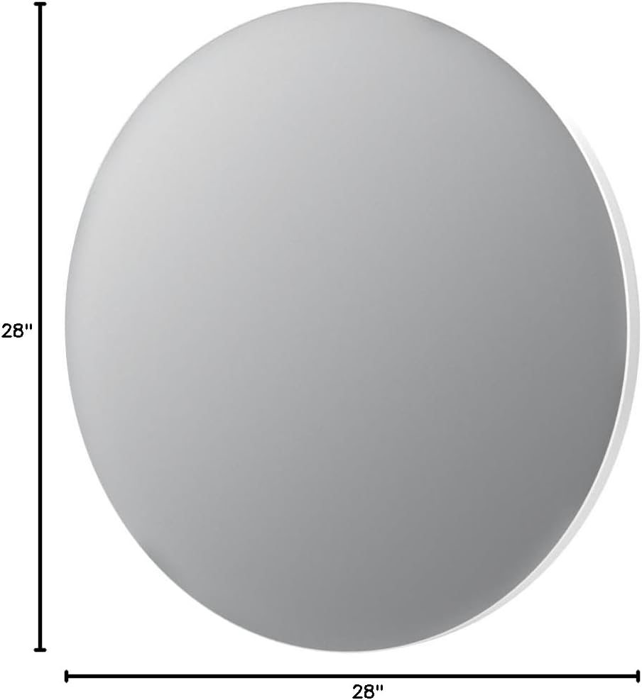 TETOTE 28 Inch Round LED Bathroom Vanity Mirror, Anti-Fog Dimmable Lights IP54 Waterproof Circle Makeup Wall Mounted Mirror