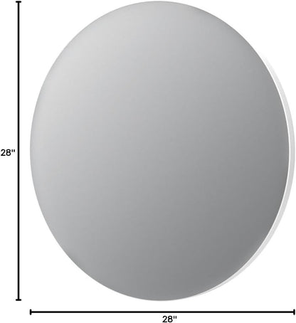TETOTE 28 Inch Round LED Bathroom Vanity Mirror, Anti-Fog Dimmable Lights IP54 Waterproof Circle Makeup Wall Mounted Mirror