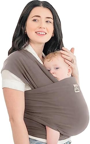 KeaBabies Baby Wrap Carrier - All in 1 Original Baby Carrier Newborn To Toddler Sling, Easy to Wear, Hands Free Bonding, Lightweight, Breathable Infant Wraps (Trendy Black)