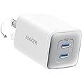 Anker USB C Charger, 323 Charger (33W), 2 Port Compact Charger with Foldable Plug for iPhone 14/14 Plus/14 Pro/14 Pro Max/13/12, Pixel, Galaxy, iPad/iPad Mini and More (Cable Not Included) - White