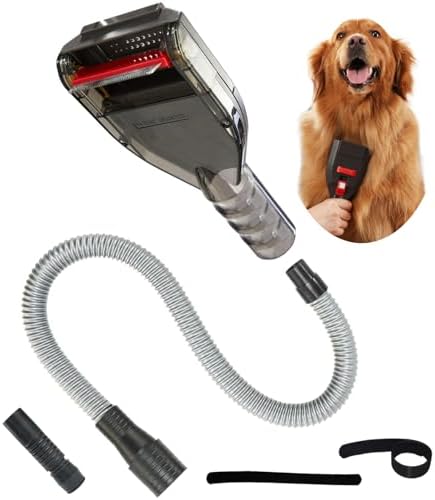 Kodahome Dog Hair Brush Vacuum Attachment for Shedding Grooming, Pet Groom Tool Kit for Most Vacuum Brands, Deshedding Removal Comb with Extension Hose and Universal Adapters