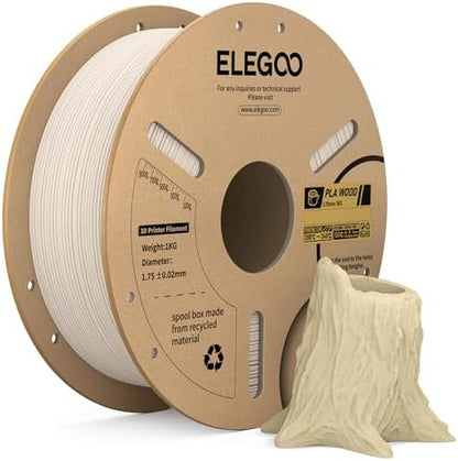 ELEGOO PLA Filament 1.75mm Black 1KG,3D Printer Filament Dimensional Accuracy +/- 0.02mm,1kg Cardboard Spool(2.2lbs) 3D Printing Filament Fits for Most FDM 3D Printers