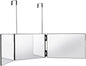 Retractable 3-Sided Makeup Mirror, 360° Vanity Mirror Foldable for Bathroom, Bedroom and Dorm, Hanging & Standing Dual-Use Travel Mirror (Black Frame)