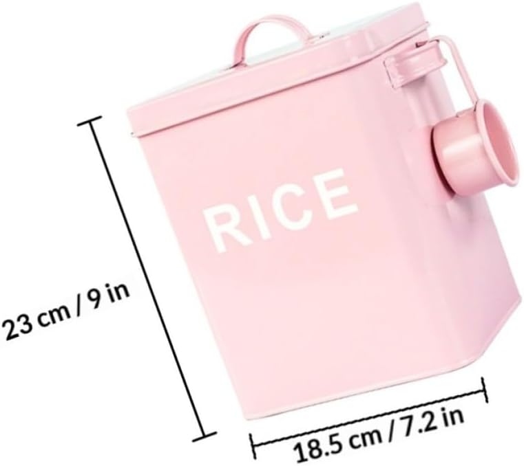 Pink Iron PET Food Barrel with Lid, Airtight Storage Container