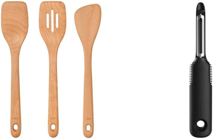 OXO Good Grips Wooden Spoon Set, 3-Piece, Brown