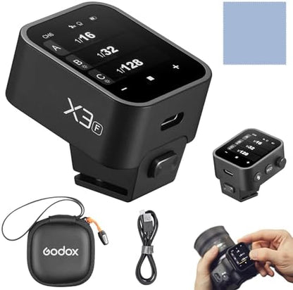 GODOX X3-S 2.4G Wireless Flash Trigger Transmitter TTL Autoflash with Large OLED Touchscreen Multiple Flash Modes with USB Port 32 Channels 16 Groups Compatible with Sony Cameras