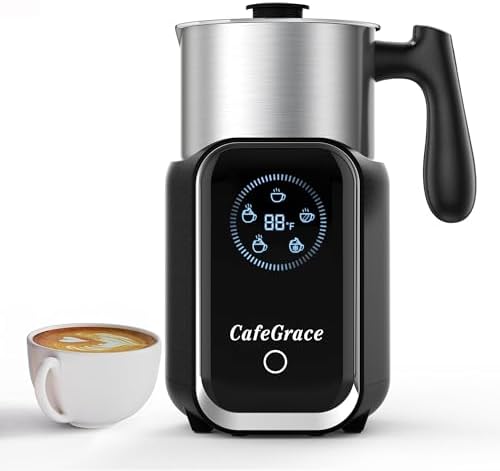 Milk Frother Electric, 5-in-1 Milk Steamer 600ML/20oz, 550W Split Stainless Steel Automatic Foamer, Smart Touch Control Milk Warmer, Hot & Cold for Coffee, Chocolate, Latte Cappuccino
