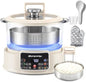 Moongiantgo Low Carb Rice Cooker 3L with Auto Lift Filter Basket, Glass Pot | Healthy Low Sugar Rice Maker 700W, Digital Touch Control, 12H Timer & Keep Warm, Steamer for Porridge, Soup, Oats, Grains
