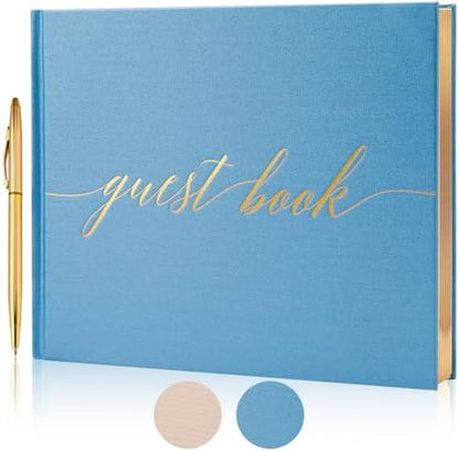 Wedding Guest Book,10 * 8in Guest Book for Wedding Receptions, Baby Shower, Funeral, Birthdays, and Celebration Events, 100Pages Polaroid Guest Book Wedding Decorations 2 Stickers and a Pen