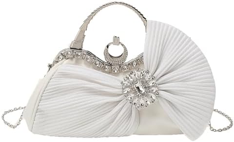 Buric Clutch Purses for Women Rhinestone Evening Handbag Bridal Wedding Prom Purse Formal Party Bow Tie Clutch for Women