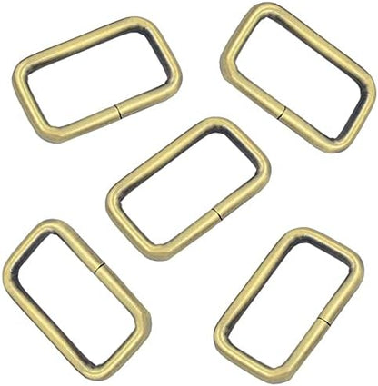 100PCS 1 inch Rectangle Ring Buckles Adjuster Square Buckle for Hardware Bags Hand DIY Accessories (Silver)