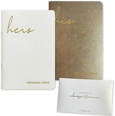 WeddingGiftsWedding Vow Books His and Hers Soft Touch Gold Foil Engraving Vow Books Wedding Essentials Wedding Accessories(TR-HH-Black)