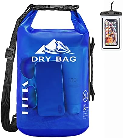 HEETA Dry Bag Waterproof for Women Men, 5L/10L/20L/30L/40L Roll Top Lightweight Dry Storage Bag Backpack with Phone Case for Travel Swimming Boating Kayaking Paddle Board Camping Beach Accessories