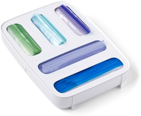 YouCopia StoraBag Drawer Food Bags Dispenser, 3-Slot, Plastic Sandwich Bag Organizer for Kitchen Storage
