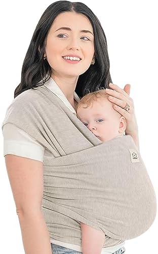 KeaBabies Baby Wrap Carrier - All in 1 Original Baby Carrier Newborn To Toddler Sling, Easy to Wear, Hands Free Bonding, Lightweight, Breathable Infant Wraps (Trendy Black)