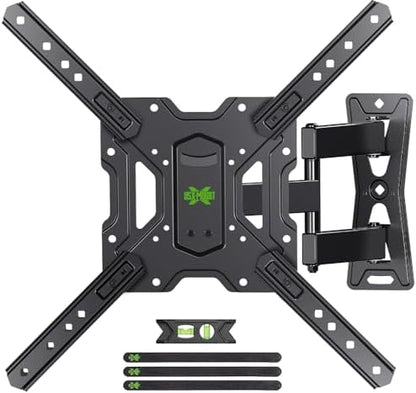 USX MOUNT Full Motion TV Wall Mount for 26-55 Inch TVs up to 77 Lbs, Articulating TV Mount with Perfect Center Design, Single Stud Wall Mount TV Bracket, Max VESA 400x400mm