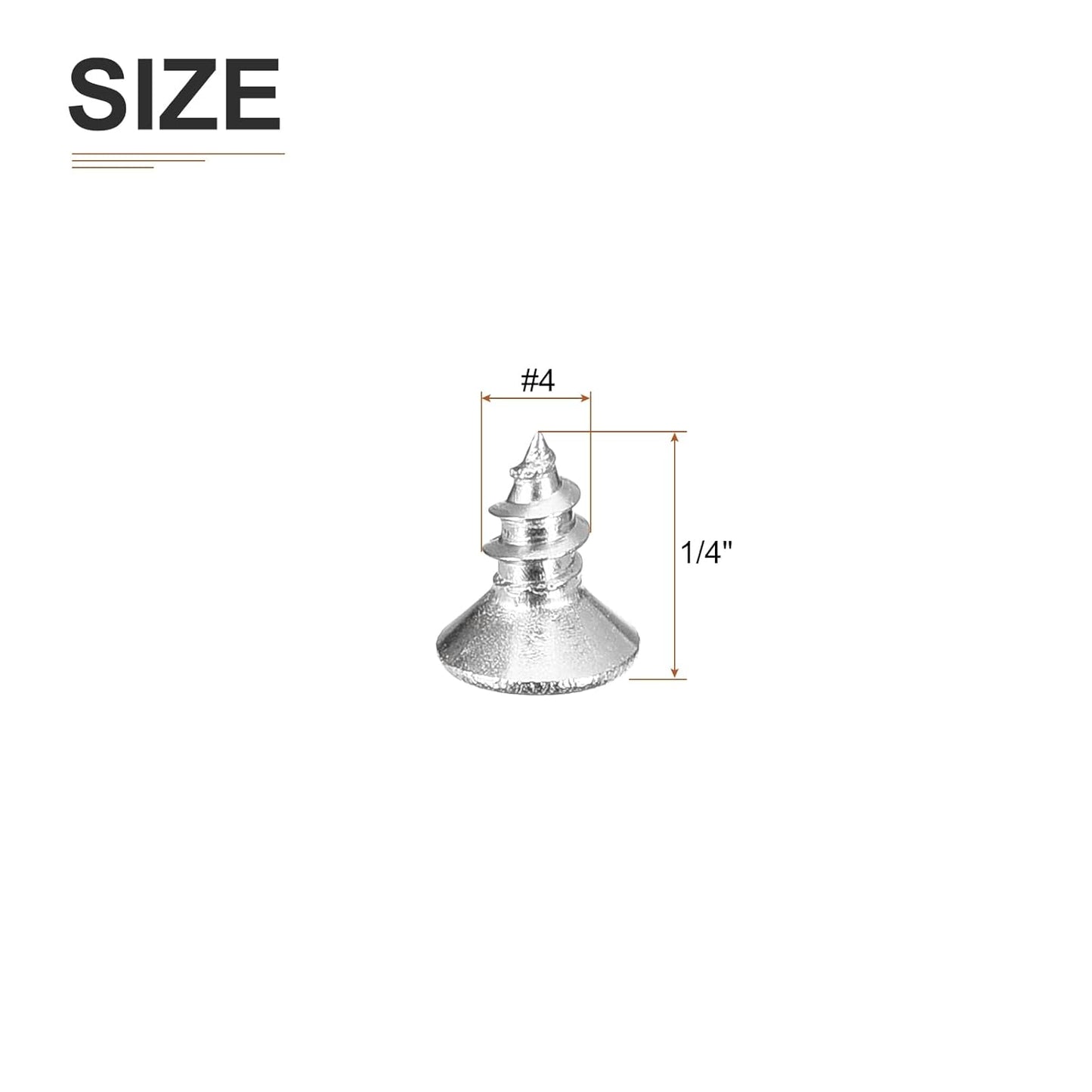 DTGN 100Pcs #6x1/2 Flat Head Wood Screws, 304 Stainless Steel Phillips Self Tapping Screws - Good for Woodworking, Furniture - Silver