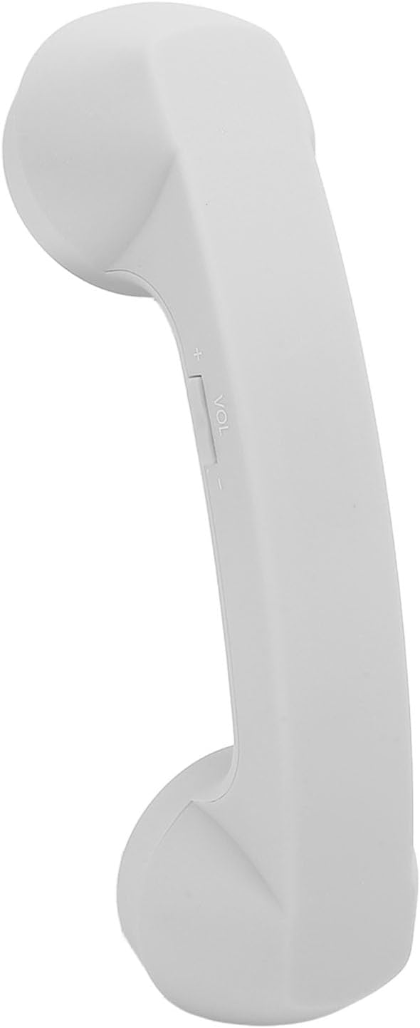 Qiilu Retro Telephone Handset for Mobile Phones - Rechargeable Radiation Proof Handset Receiver with USB Charging (Red)