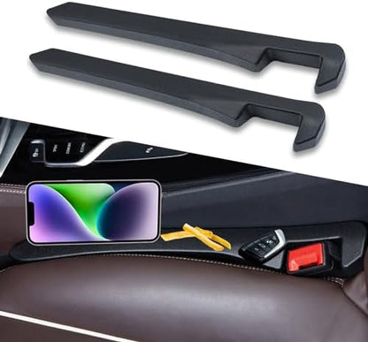 MBERFITU 2 Pack Car Seat Gap Filler Organizer, PU Leather Seat Crevice Blocker Fill The Gap Between Seat and Center Console Stop Things from Dropping (Updated Version)