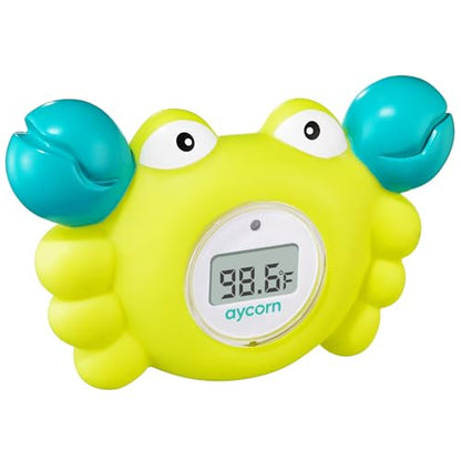 Aycorn Digital Baby Bath Thermometer Baby Safety - Celsius Water Temperature Thermometer & Room Thermometer with LED Display and Temperature Warning - Infant Baby Bath Toys Floating Toy Thermometer