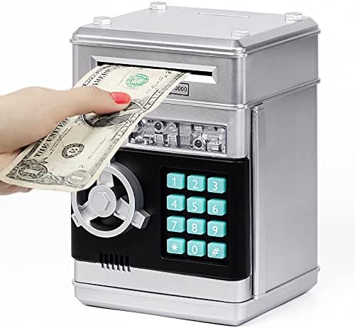 Refasy Boy Toys Age 6-8,Electronic Piggy Bank,Password Money Bank Toys for Kids,ATM Piggy Bank Money Saving Box,Birthday Xmas Gifts for Boys Girls(Blue Green)