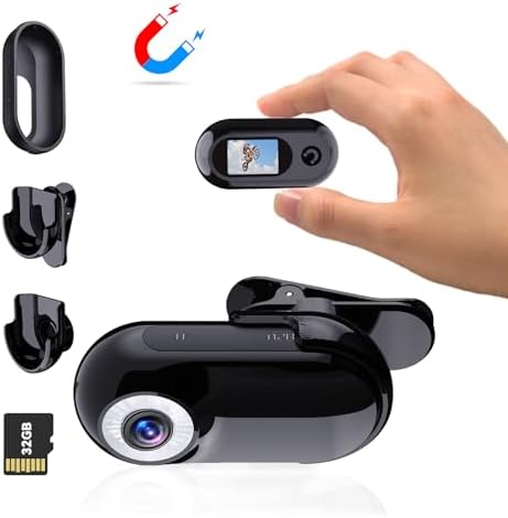 Mini Body Camera 1080P with 32GB Card Helmet Camera Body Cameras with Audio and Video Recording Multi-Function Accessory Bodys Cam