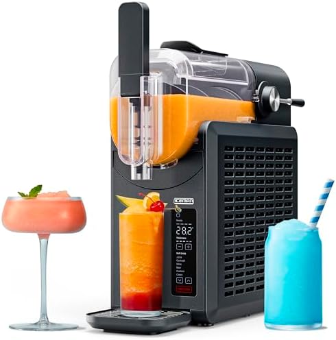 Iceman by Chefman Slush-Ease MAX 90oz Slushie Machine, 64oz Liquid Capacity Frozen Drink Maker & Slushy Machine with 5 Presets and LED Display, Perfect for Frozen Margaritas, Frappes, Smoothies