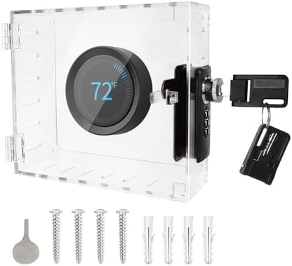ClarityCraze Universal Thermostat Lock Box, Clear Guard, AC Control, Fits Thermostats Up to 6.88" H x 4.25" W or Smaller