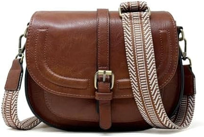 Crossbody Bags for Women Small Over the Shoulder Saddle Purses and Boho Cross body Handbags,Vegan Leather