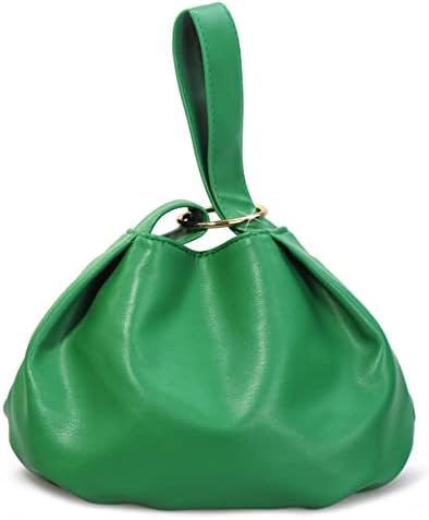 Women's Clutch Soft Vegan Leather Hobo Top Handle Bag Small Tote Purse