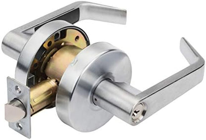 Dynasty Hardware AUG-00-26D Grade 2 Commercial Duty Office Door Keyed Lever Lockset, ADA, Satin Chrome Finish