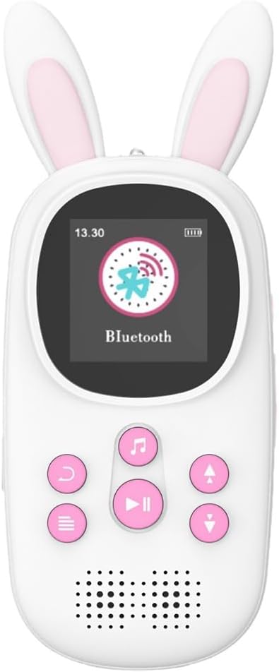 cogae 32GB Music MP3 Player for Kids, Cute Bunny Kids Music MP3 Player with BT, MP3 & MP4 Players with Speaker