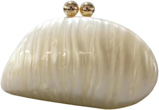 AZURAOKEY Sparkly Acrylic Evening Seashell Clutch Purse for Women Acrylic Evening Clutch Bag for Wedding Cocktail Party