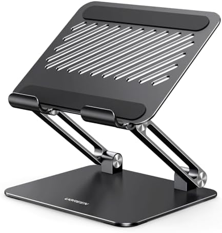 UGREEN Tablet Stand Holder for Desk, Aluminum Desktop Tablet Holder Dock Adjustable Foldable Riser Compatible with iPad Pro 12.9, 9.7, 10.5, iPad Air, iPad mini, Surface Pro, Galaxy Tab, Silver