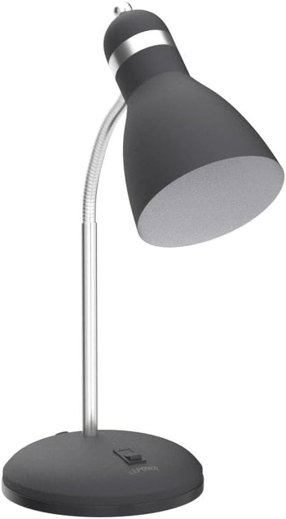 LEPOWER Metal Desk Lamp, Eye-Caring Table Lamp with Adjustable Goose Neck | Bedside Reading Light with Heat Dissipation Design for Bedroom, Home, Office, Dorm, Study, Back to School (Matte Black)