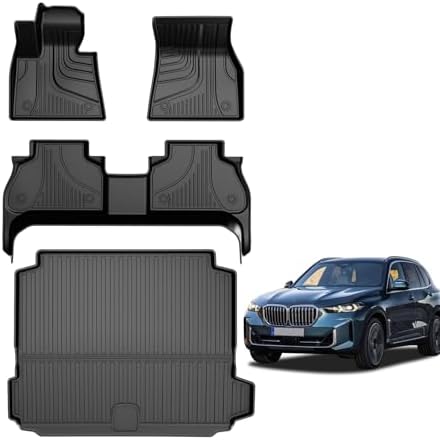 AOMSAZTO Floor Mats & Trunk Mat for 2024 2025 Chevy Equinox EV (Non Fuel),TPE All Weather Protection 2 Rows Car Floor Liners with Cargo Liner for Chevrolet Equinox EV (Non Fuel)
