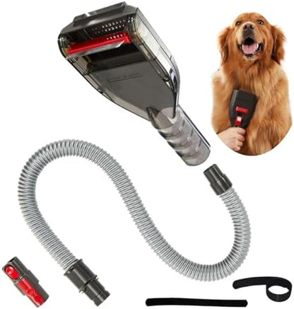 Kodahome Dog Hair Brush Vacuum Attachment for Shedding Grooming, Pet Groom Tool Kit for Most Vacuum Brands, Deshedding Removal Comb with Extension Hose and Universal Adapters