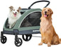 Large Dog Stroller - Dual Entry Safety Folding Pet Stroller with Adjustable Handle, All-Terrain 4-Wheel, 160 lbs Weight Capacity for Travel & Outdoor Adventures - Gray