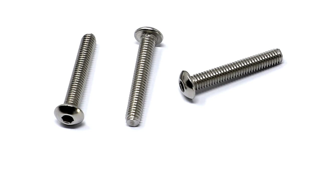 iexcell 50 Pcs M6 x 20mm Thread Pitch 1 mm Stainless Steel 304 Hex Socket Button Head Cap Screws Bolts Kit