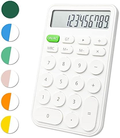 VEWINGL Mechanical Switch Calculator, 12 Digit Large LCD Display and Buttons, Great for Everyday Life and Basic Office Work, with Battery