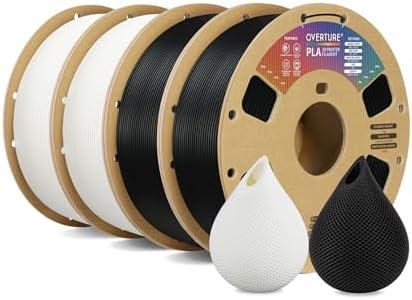 OVERTURE PLA Filament 1.75mm PLA 3D Printer Filament, 1kg Cardboard Spool (2.2lbs), Dimensional Accuracy +/- 0.02mm, Fit Most FDM Printer (Black 1-Pack)