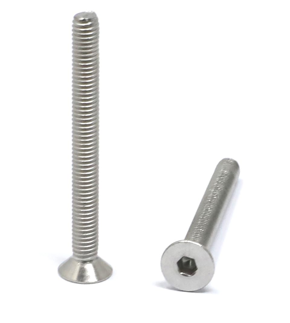 iexcell 5 Pcs M8 x 80mm Thread Pitch 1.25 mm Stainless Steel 304 Hex Socket Flat Head Cap Screws Bolts Kit